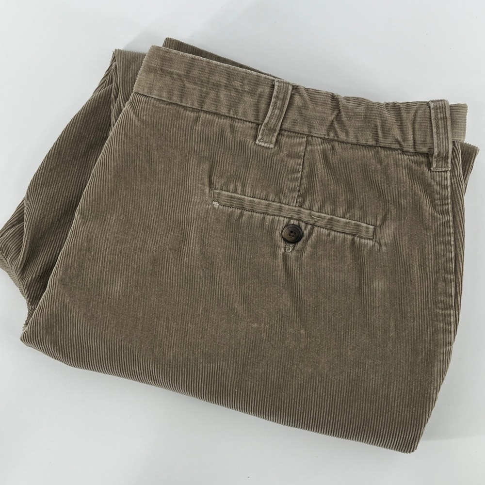 Haggar Corduroy Pants, Mens, 40x30, Taupe, Straight Leg 100% Cotton